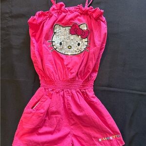 Hello Kitty Fuchsia Romper with Sequined Design